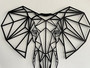 Geometric Wall Art Decor - 3D Elephant Metal Sign For Bedroom And Living Room