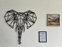 Geometric Wall Art Decor - 3D Elephant Metal Sign For Bedroom And Living Room