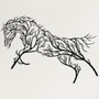 Geometric Metal Horse Tree Wall Art For Home Office Bedroom Farmhouse Decor