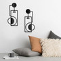 Vertical Abstract Black Geometric Metal Wall Art Decor - Above Bed & Living Room Design