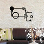 Geometric Wall Art Black Metal Sign - Office & Garden Decor, Iron Sculpture For Modern Spaces, Abstract Design