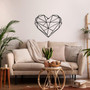 3D Geometric Heart Metal Wall Art For Bedroom And Living Room - Modern Home Decor