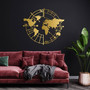 Geometric World Map Metal Wall Art For Home And Office Decor - Trendy Metal Sign Decoration