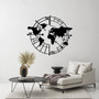 Geometric World Map Metal Wall Art For Home And Office Decor - Trendy Metal Sign Decoration