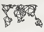 3D Geometric World Map Silhouette Metal Art - Modern Home Office And Bedroom Decor
