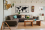 Geometric World Map Metal Sign For Living Room - Modern Art Work 2024