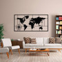 Geometric World Map Metal Sign For Living Room - Modern Art Work 2024