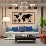 Geometric World Map Metal Sign For Living Room - Modern Art Work 2024