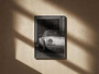 Vintage German car poster canvas, iconic black and white art print, striking entryway decor for retro motoring enthusiasts.