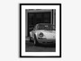 Vintage German car poster canvas, classic black and white art for car lovers, a gift for dads or classic auto admirers.