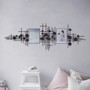 Versatile Geometric Metal Wall Art For Living Room - Abstract Black Design