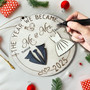 Mr And Mrs Wall Decor For Couples - Personalized 2025 Wedding Gift - First Christmas Married Wooden Ornament