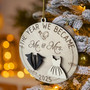 Mr And Mrs Wall Decor For Couples - Personalized 2025 Wedding Gift - First Christmas Married Wooden Ornament