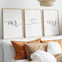 Thoughtful Mr And Mrs Wall Decor Canvas Set For Bedroom - Personalized Wedding Shower Gift