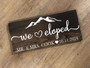 Personalized Mr And Mrs Wall Decor Elopement Wood Sign With Mountain Scene - Anniversary Gift For Couples