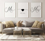 Personalized Mr And Mrs Wall Decor Set Romantic Bedroom Art For Couples