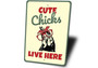 Cute Chicks Metal Sign - Animal Farm Decor For Coops And Farmers