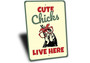 Cute Chicks Metal Sign - Animal Farm Decor For Coops And Farmers