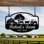 Custom Animal Farm Metal Sign - Farmhouse Wall Decor With Animals And Tractor For Ranches And Farms