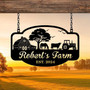 Custom Animal Farm Metal Sign - Farmhouse Wall Decor With Animals And Tractor For Ranches And Farms