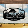 Custom Animal Farm Metal Sign - Farmhouse Wall Decor With Animals And Tractor For Ranches And Farms