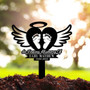 Touching Baby Memorial Metal Sign With Footprints For Garden Or Wall DéCor