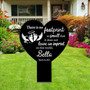 Heartfelt Personalized Baby Footprints Metal Memorial Sign For Garden Decor And Sympathy Gift