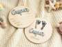 Touching Baby Footprints Wall Art For Nursery Decor - Custom Name And Birth Stats Announcement Sign