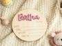 Touching Baby Footprints Wall Art For Nursery Decor - Custom Name And Birth Stats Announcement Sign