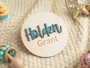 Touching Baby Footprints Wall Art For Nursery Decor - Custom Name And Birth Stats Announcement Sign
