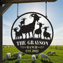 Heartfelt Farmhouse Goat Metal Sign - Custom Farm Name Animal Farm Wall Art For Ranch And Barn DéCor