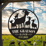 Heartfelt Farmhouse Goat Metal Sign - Custom Farm Name Animal Farm Wall Art For Ranch And Barn DéCor