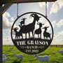 Heartfelt Farmhouse Goat Metal Sign - Custom Farm Name Animal Farm Wall Art For Ranch And Barn DéCor