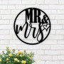 Personalized Mr And Mrs Wall Decor For Wedding Or Engagement - Custom Name Metal Sign For Couples