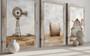 Rustic Farmhouse Windmill Wall Decor Set - Canvas Prints For Living Room Or Kitchen