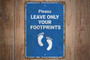 Vintage-Style Rustic Baby Footprints Metal Sign For Beach House Decor In Nursery Or Kids Room