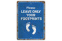 Vintage-Style Rustic Baby Footprints Metal Sign For Beach House Decor In Nursery Or Kids Room