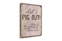 Vintage Style 'Let's Pig Out' Rustic Metal Sign For Animal Farm Decor - Perfect For Kitchens Or BBQ Areas