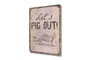 Vintage Style 'Let's Pig Out' Rustic Metal Sign For Animal Farm Decor - Perfect For Kitchens Or BBQ Areas