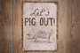 Vintage Style 'Let's Pig Out' Rustic Metal Sign For Animal Farm Decor - Perfect For Kitchens Or BBQ Areas
