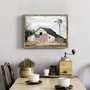 Rustic Windmill Wall Decor Canvas - Grey Barn Painting For Farmhouse Living Room