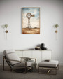 Rustic Windmill Canvas For Farmhouse Style - Framed Barn Decor Ready To Hang For Living Room Or Kitchen