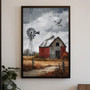 Personalized Windmill Canvas For Her - Rustic Farmhouse Wall Art Gift, Vertical Framed Print, Country Side