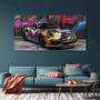 Vibrant Classic Sports Car Canvas – Framed Wall Art for Car Lovers’ Home
