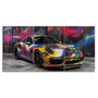 Vibrant Classic Sports Car Canvas – Framed Wall Art for Car Lovers’ Home