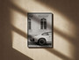 Iconic Black And White Vintage Car Canvas For Garage And Living Room Decor - Perfect For Car Enthusiasts