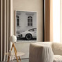 Iconic Black And White Vintage Car Canvas For Garage And Living Room Decor - Perfect For Car Enthusiasts