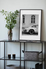 Iconic Black And White Vintage Car Canvas For Garage And Living Room Decor - Perfect For Car Enthusiasts