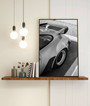Retro German sport car canvas wall art showcasing a vintage 911-inspired silhouette, ideal decor for car enthusiasts’ rooms