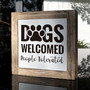 Welcome Animal Farm Wooden Sign For Farmhouse & Pet Decor - Dogs Welcomed People Tolerated Gift